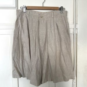 Vintage Long Linen Shorts in Oat